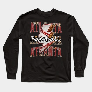 Graphic Baseball Atlanta Proud Name Team Vintage Long Sleeve T-Shirt